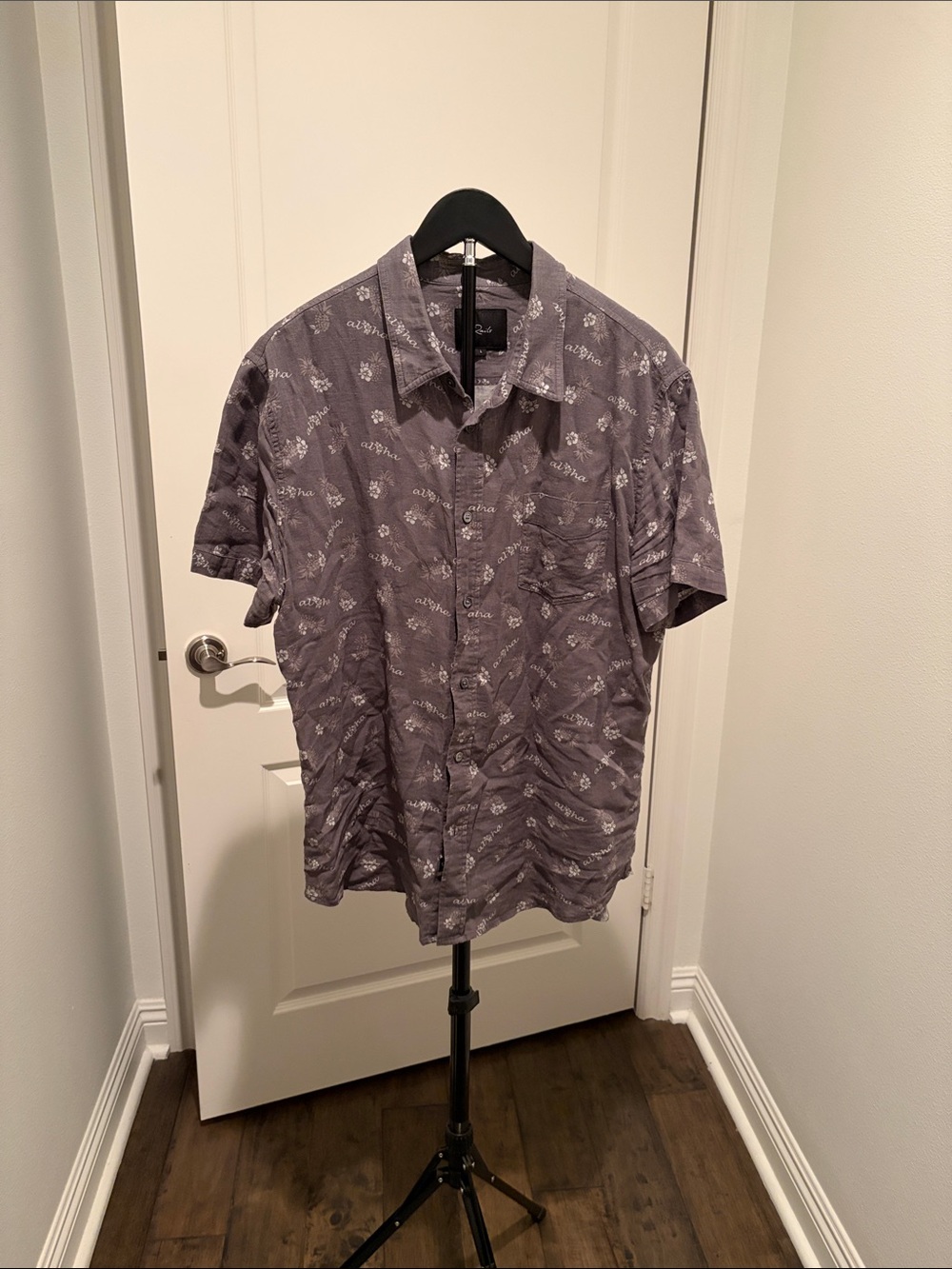 Rails Men's Short-Sleeve Button-Up Shirt - Gray Floral
